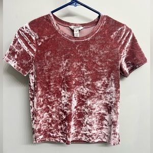 Flirty Velvet Dusty Rose Crop Top - Women's Sz XS